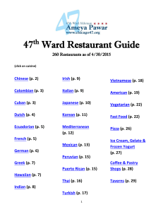 47 Ward Restaurant Guide