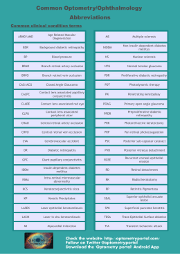 Abbreviations in Clinical Optometry c s