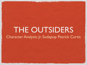 Character Analysis: Jr. Sodapop Patrick Curtis