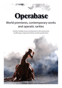 World premieres, contemporary works and operatic