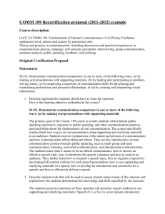 COMM 109 Recertification proposal (2011-2012) example