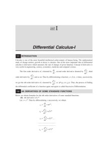 Differential Calculus-I
