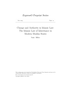 Change and Authority in Islamic Law: The Islamic Law of Inheritance
