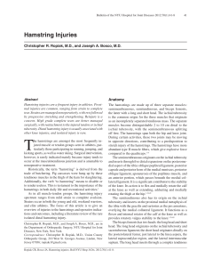 Hamstring Injuries - Bulletin of the NYU Hospital for Joint Diseases