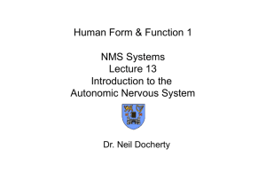 NMS Systems-Lecture 13-Introduction to the Autonomic Nervous