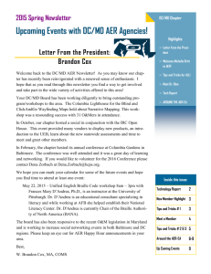 Spring 2015 Newsletter - PDF - the DC/Maryland Chapter of AER