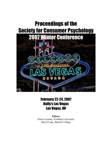 Proceedings of the Society for Consumer Psychology 2007 Winter