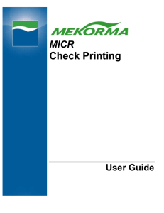 Mekorma MICR User Guide