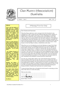 newsletter 1 - Clan Munro (Association) Australia