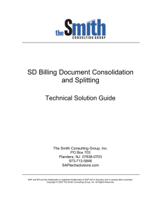 SD Billing Document Consolidation and Splitting