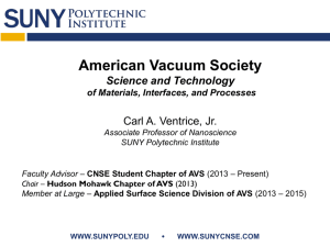 from AVS Student Chapter @ CNSE and - NCCAVS