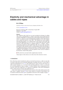 Elasticity and mechanical advantage in cables and ropes