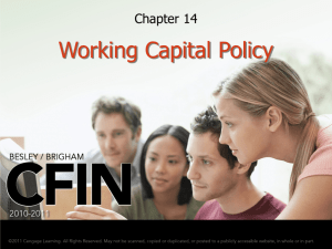 Working Capital Policy - Savannah State University
