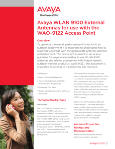 Avaya WLAN 9100 External Antennas for use with the WAO