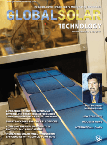 The Global Journal for Solar and PV Manufacturing Professionals