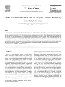 Global virtual teams for value creation and project success: A case