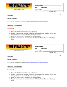 Old Testament Test Study Guide