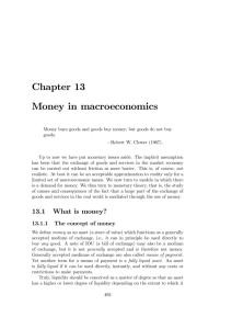 Chapter 13 Money in macroeconomics