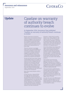 Caselaw on warranty of authority breach continues to evolve