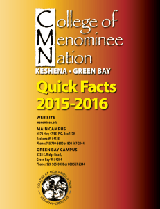 Quick Facts - College of Menominee Nation