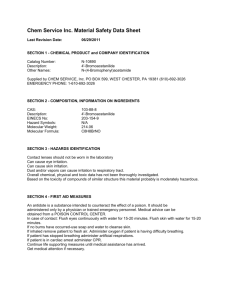 Chem Service Inc. Material Safety Data Sheet