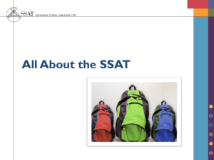 All About the SSAT