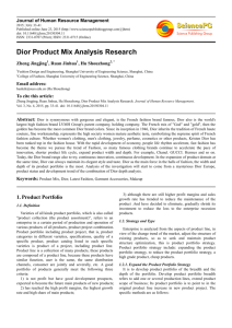 Dior Product Mix Analysis Research