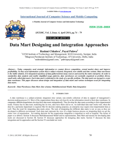 Design and integration of Data Marts