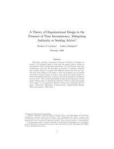 A Theory of Organizational Design in the Presence of Time
