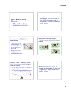Levers & Other Simple Machines