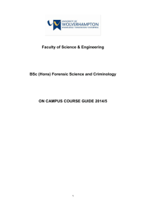 BSc (Hons) Forensic Science and Criminology