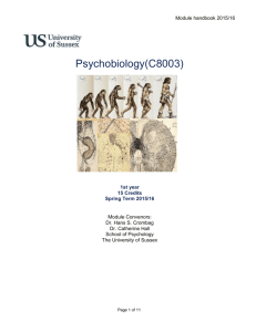 Psychobiology Handbook 15-16