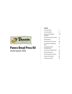 Panera Bread Media Kit - First Picks Management