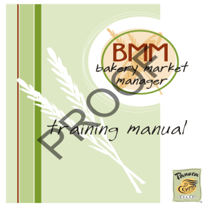 BMM Manual - Panera Bread
