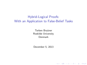 Hybrid-Logical Proofs: With an Application to False