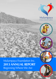 2013 annual report - Malampaya Foundation