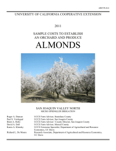 Sample Costs to Establish an Orchard and Produce Almonds