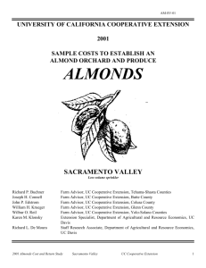 2001 Sample Costs to Establish an Orchard and Produce Almonds