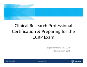 Clinical Research Professional Certification & Preparing for the