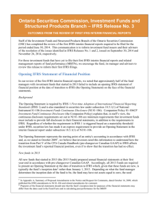 IFRS Release No. 3 - Ontario Securities Commission