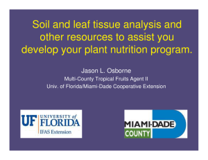 Soil and leaf tissue analysis and other resources - Miami