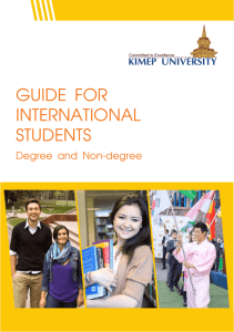 the International Student Guide for degree/non