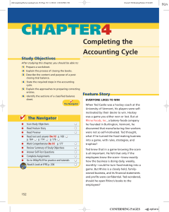Chapter 4 Completing the Accounting Cycle
