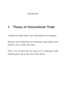 1 Theory of International Trade