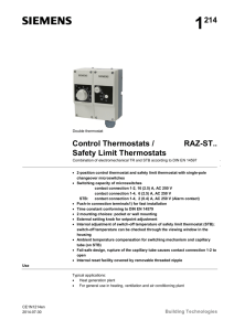 Control Thermostats / Safety Limit Thermostats RAZ-ST..