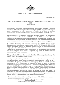Judgment summary - High Court of Australia