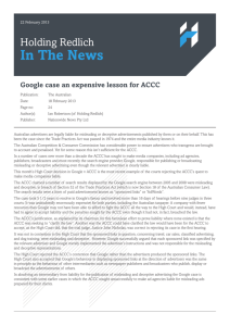 Google case an expensive lesson for ACCC