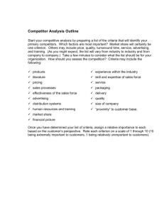 Competitor Analysis Outline (CPSA)