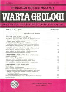 JiI.13, No.4 (VoI.13, No.4) - Geological Society of Malaysia