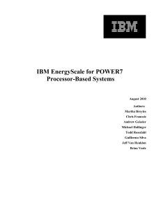 IBM EnergyScale for POWER7 Processor-Based